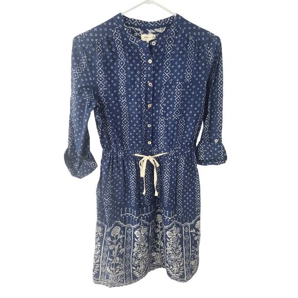 Anthropologie MEADOW RUE Anila Shirt Dress w/Tie Waist in Chambray - Sz 2 - Picture 2 of 7